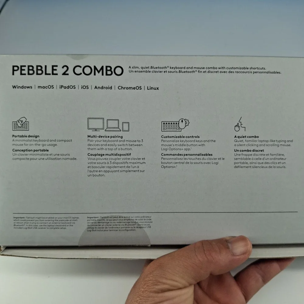 Logitech Pebble 2 Combo Compact Wireless Keyboard & Mouse 920-012061 Open Box